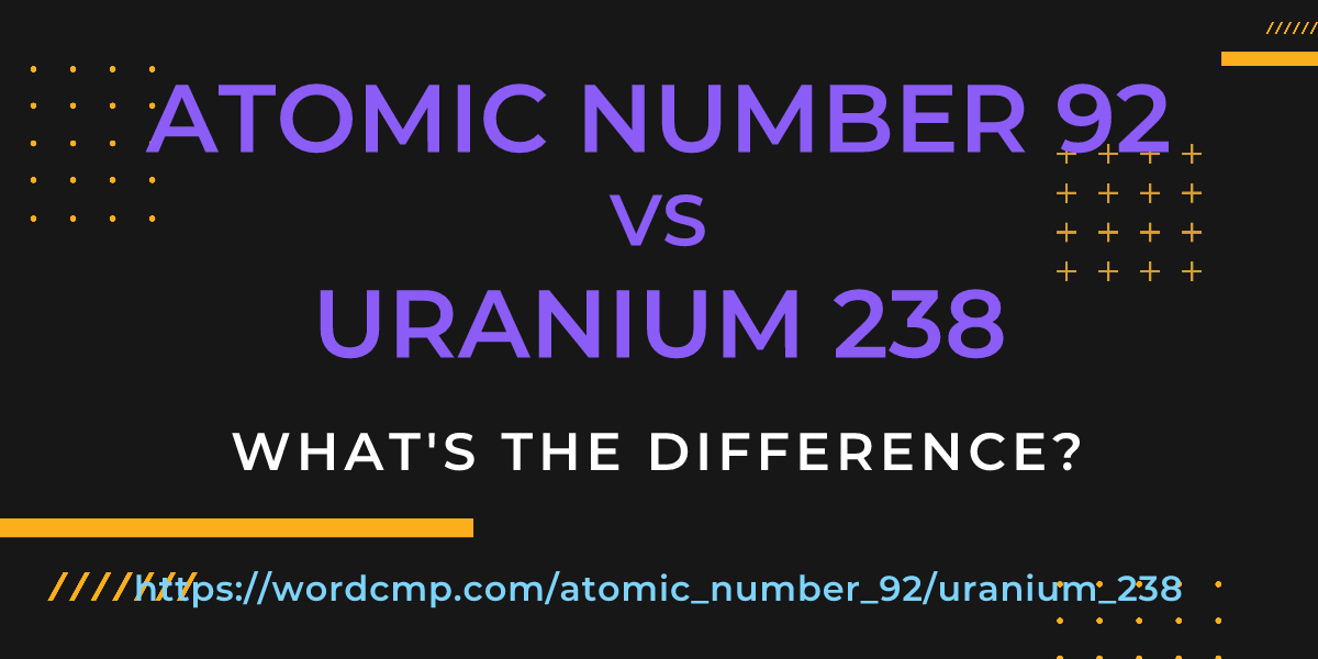 Difference between atomic number 92 and uranium 238