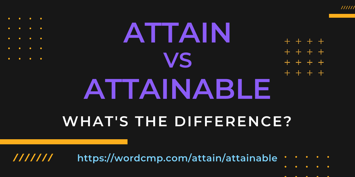 Difference between attain and attainable
