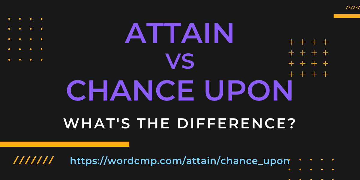Difference between attain and chance upon