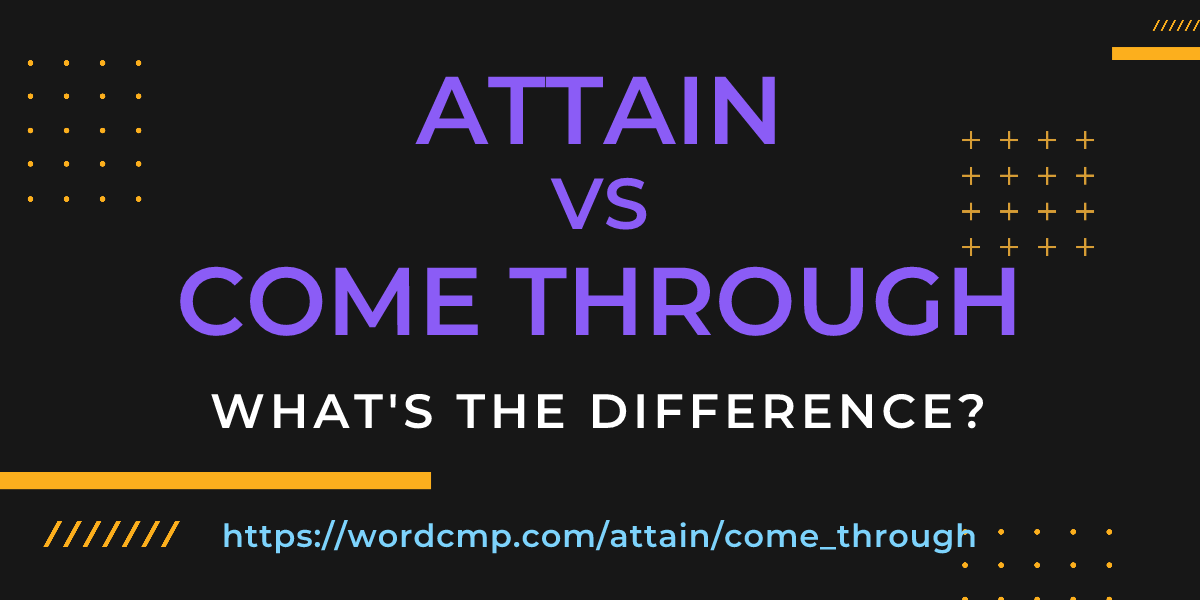 Difference between attain and come through