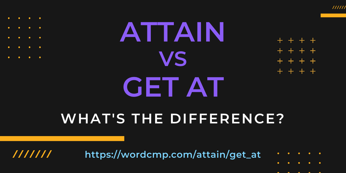 Difference between attain and get at
