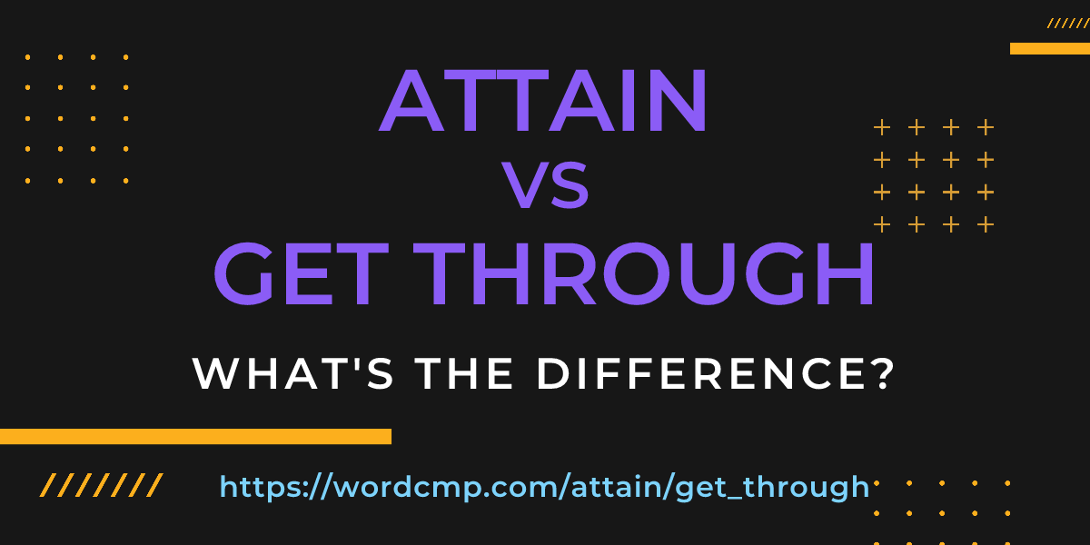 Difference between attain and get through