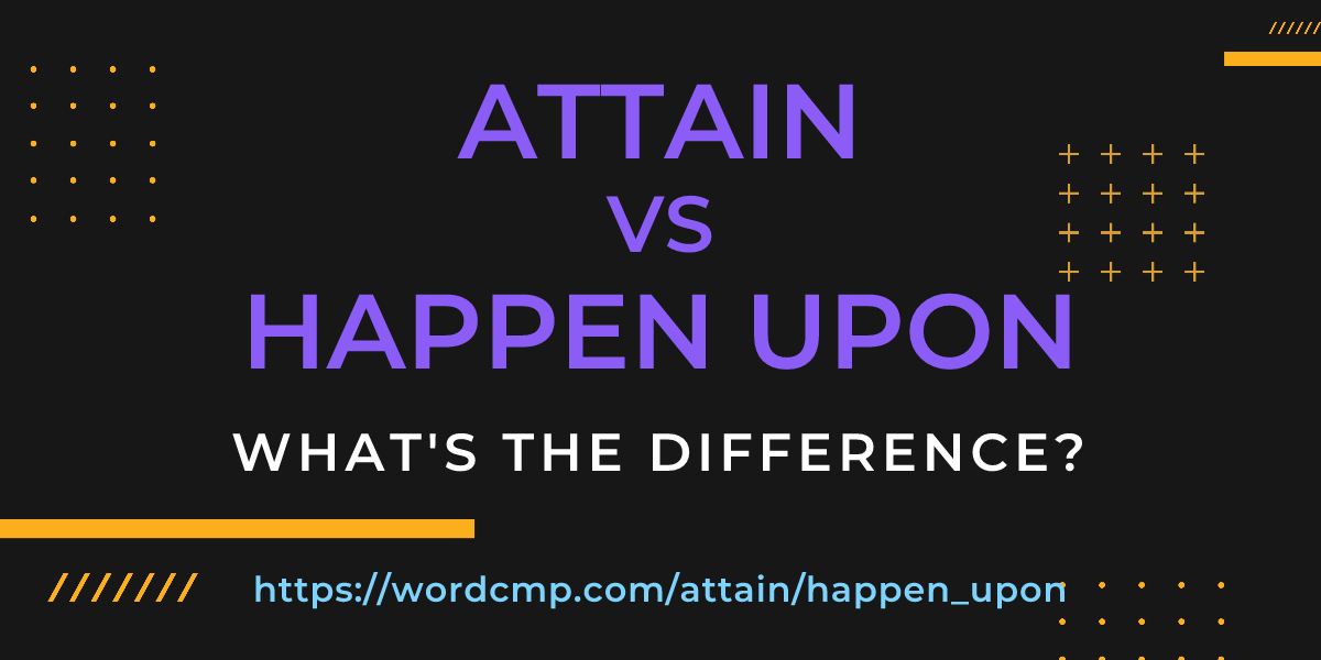 Difference between attain and happen upon