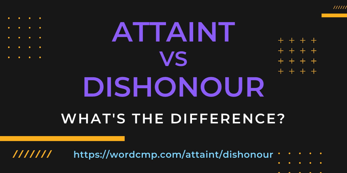 Difference between attaint and dishonour