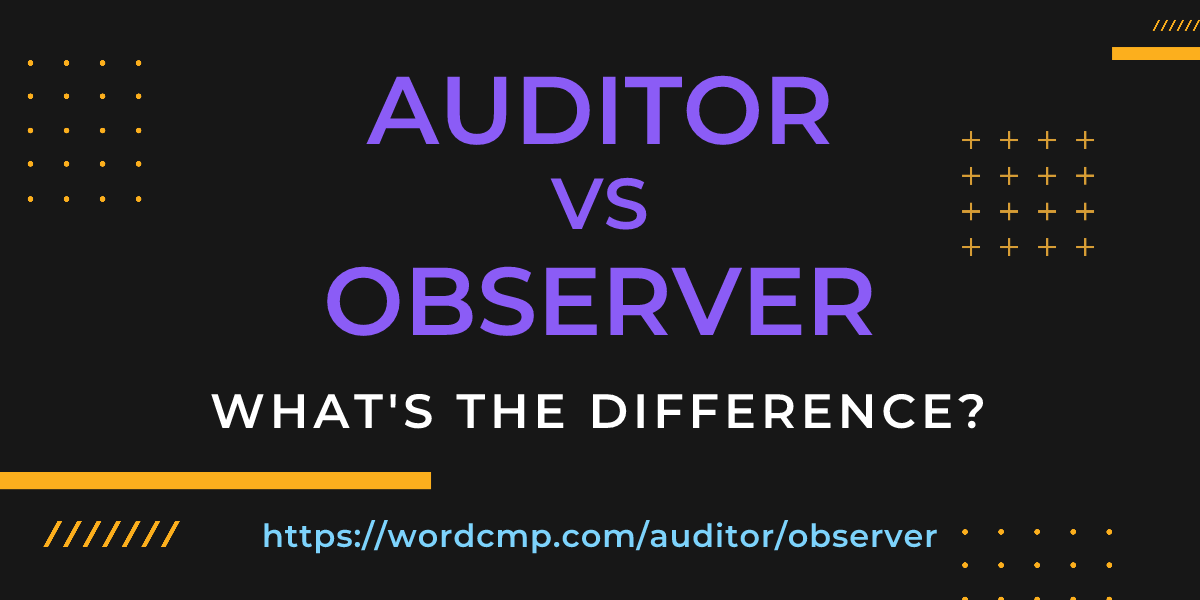 Difference between auditor and observer