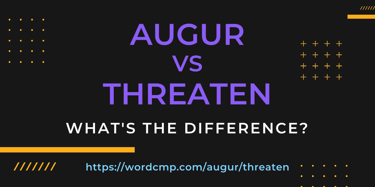 Difference between augur and threaten