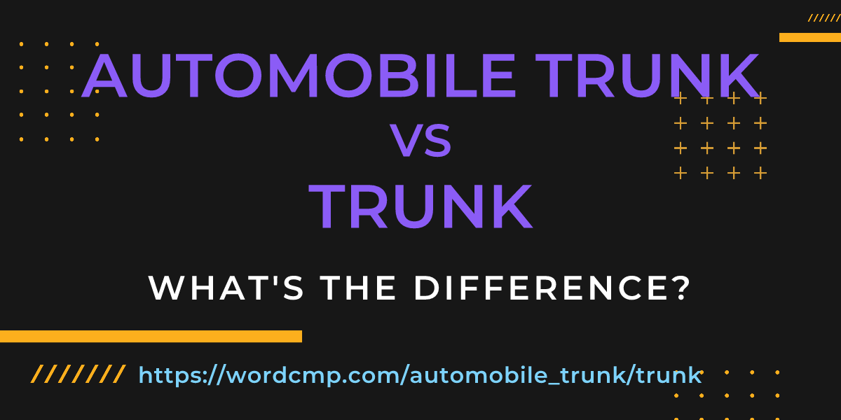 Difference between automobile trunk and trunk