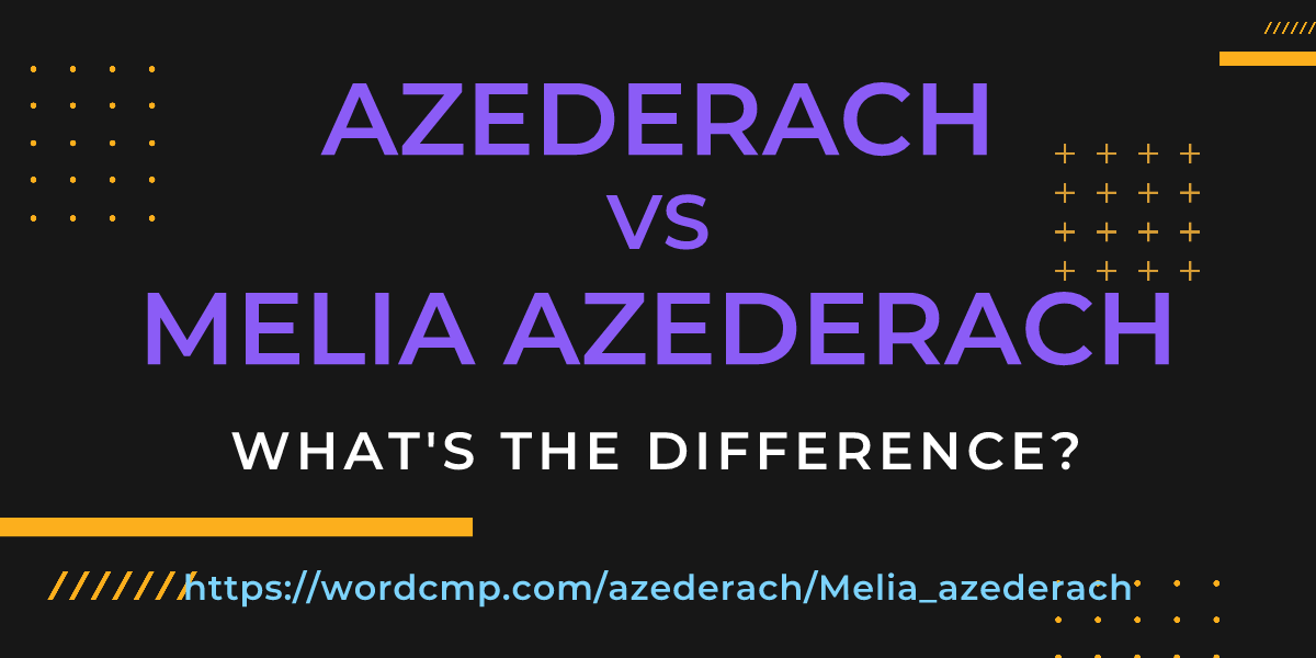 Difference between azederach and Melia azederach