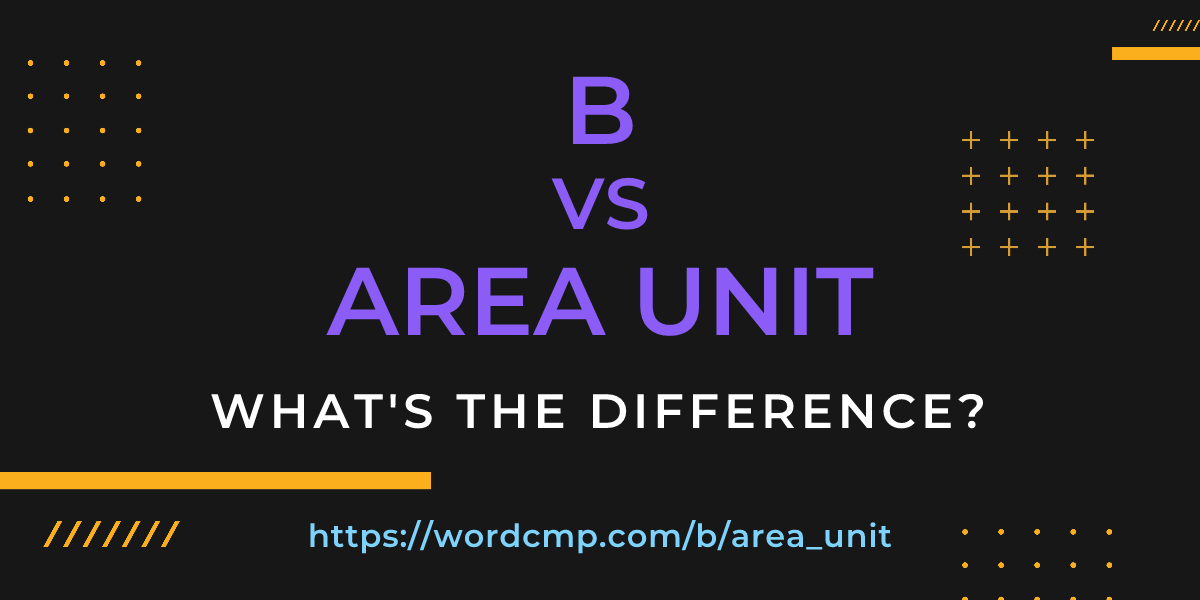 Difference between b and area unit