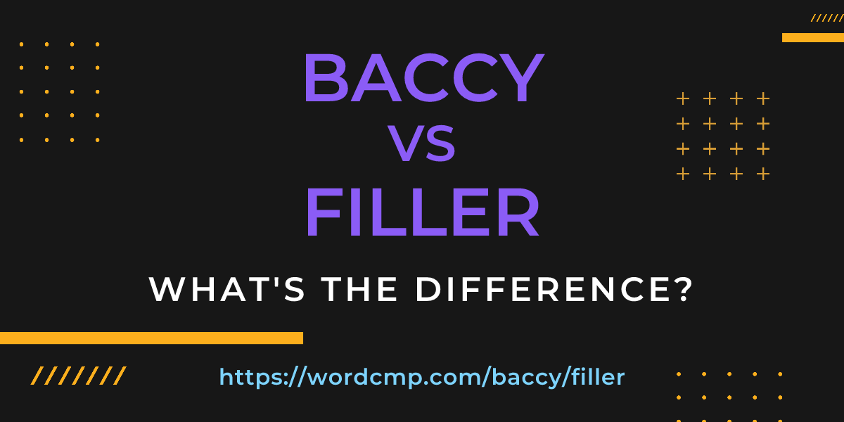 Difference between baccy and filler