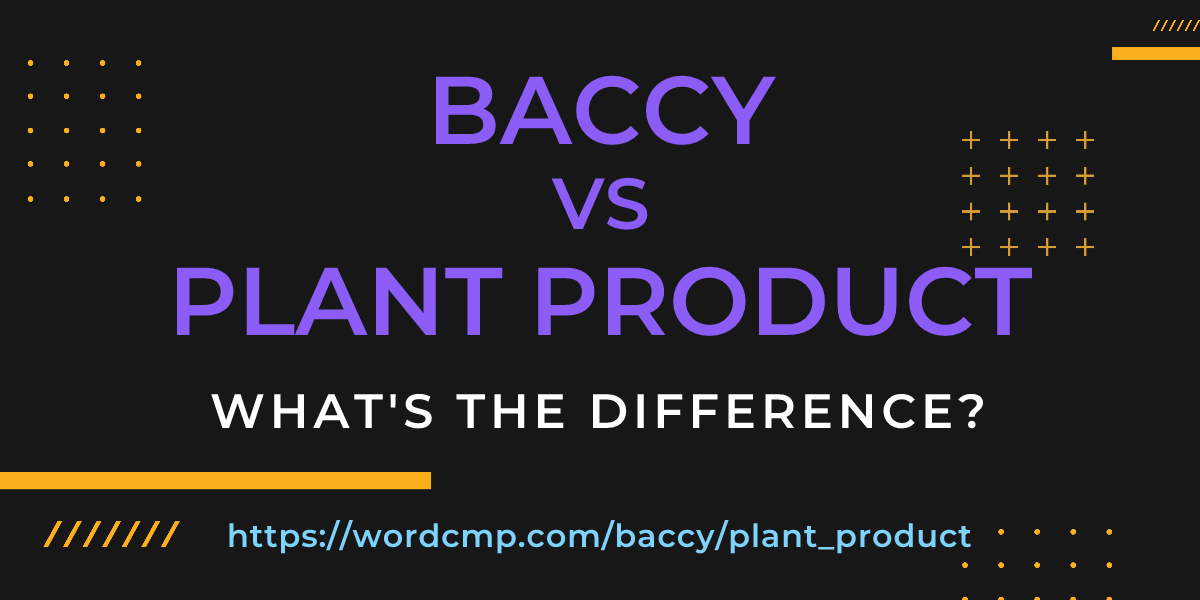 Difference between baccy and plant product