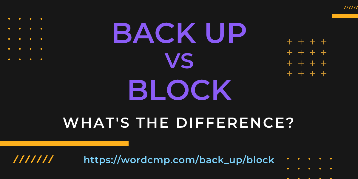 Difference between back up and block