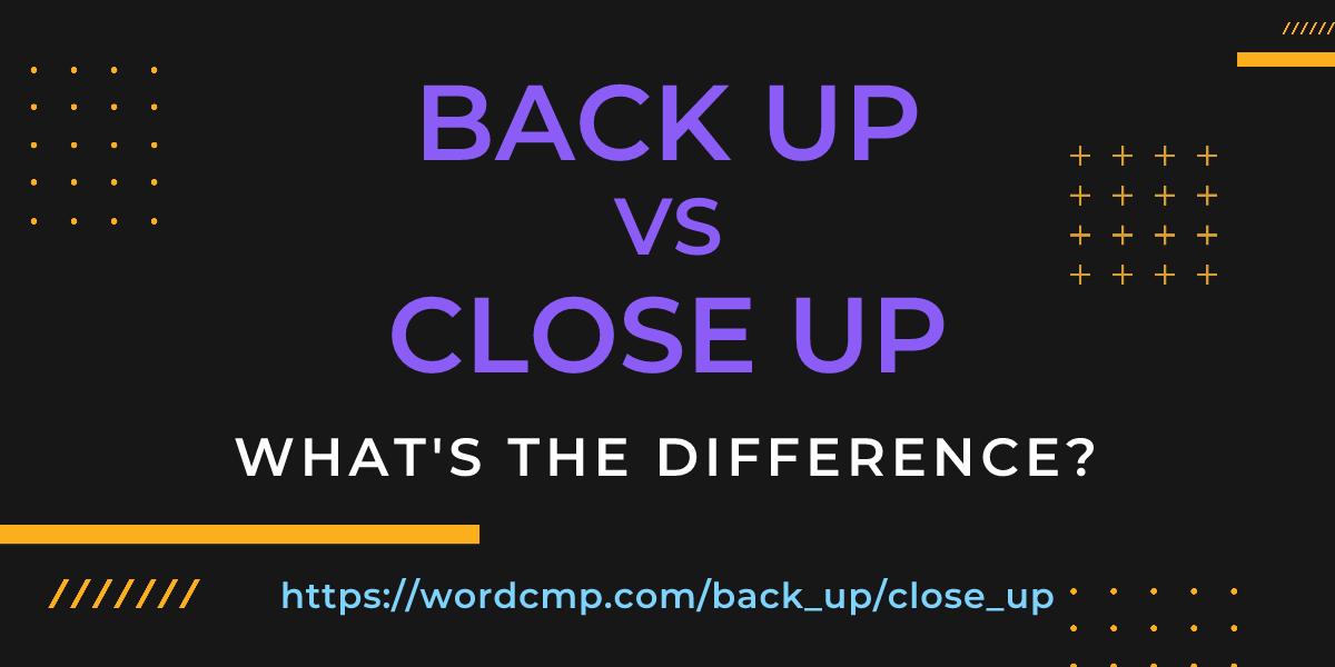 Difference between back up and close up