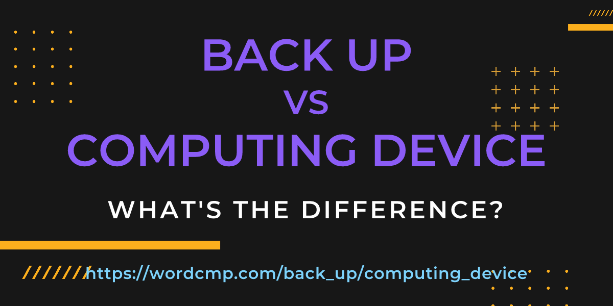 Difference between back up and computing device