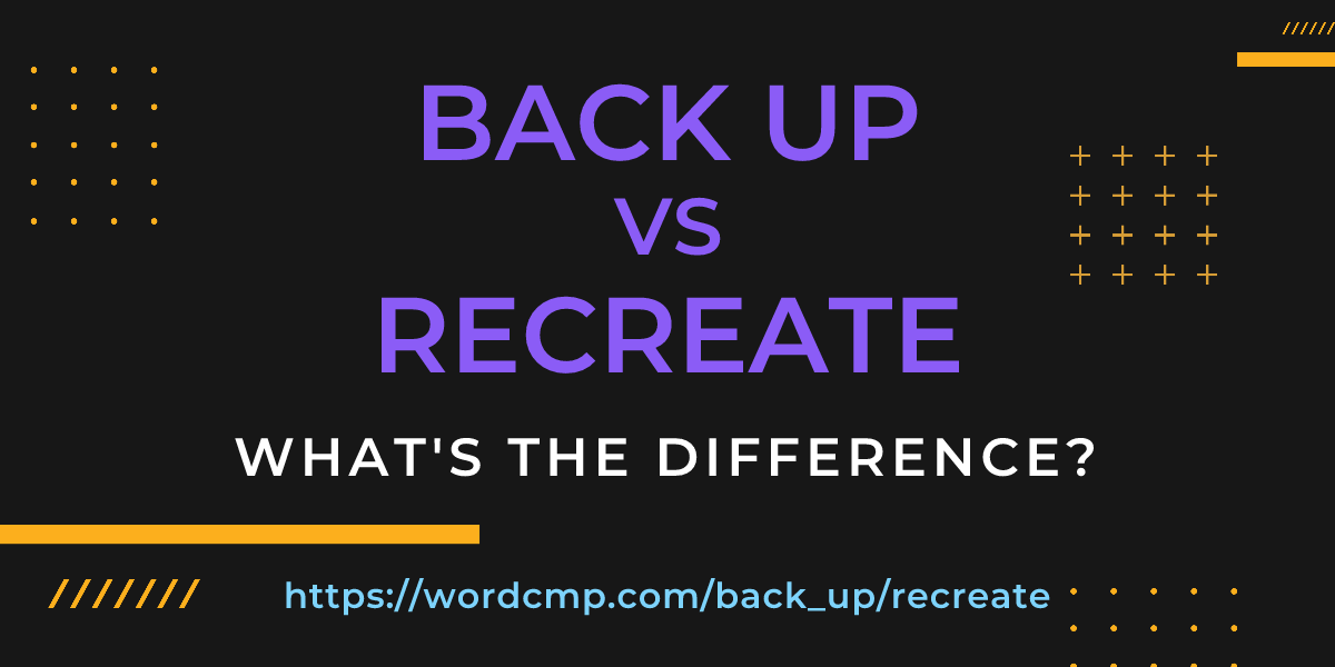 Difference between back up and recreate