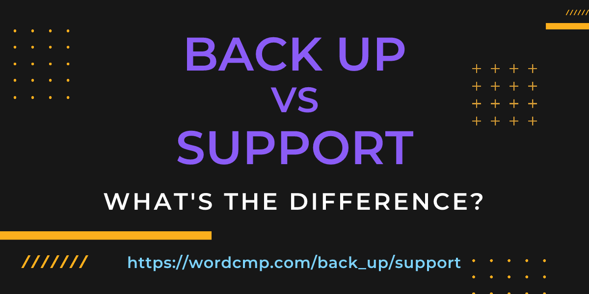 Difference between back up and support