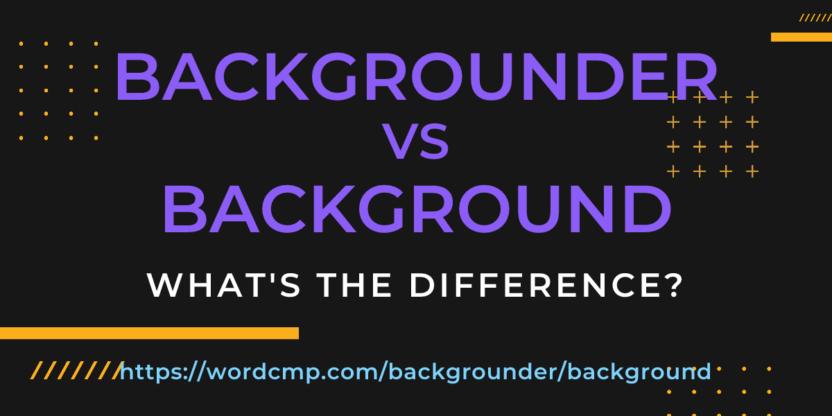 Difference between backgrounder and background