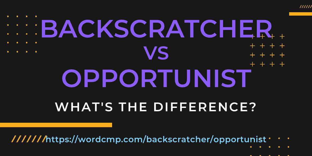 Difference between backscratcher and opportunist