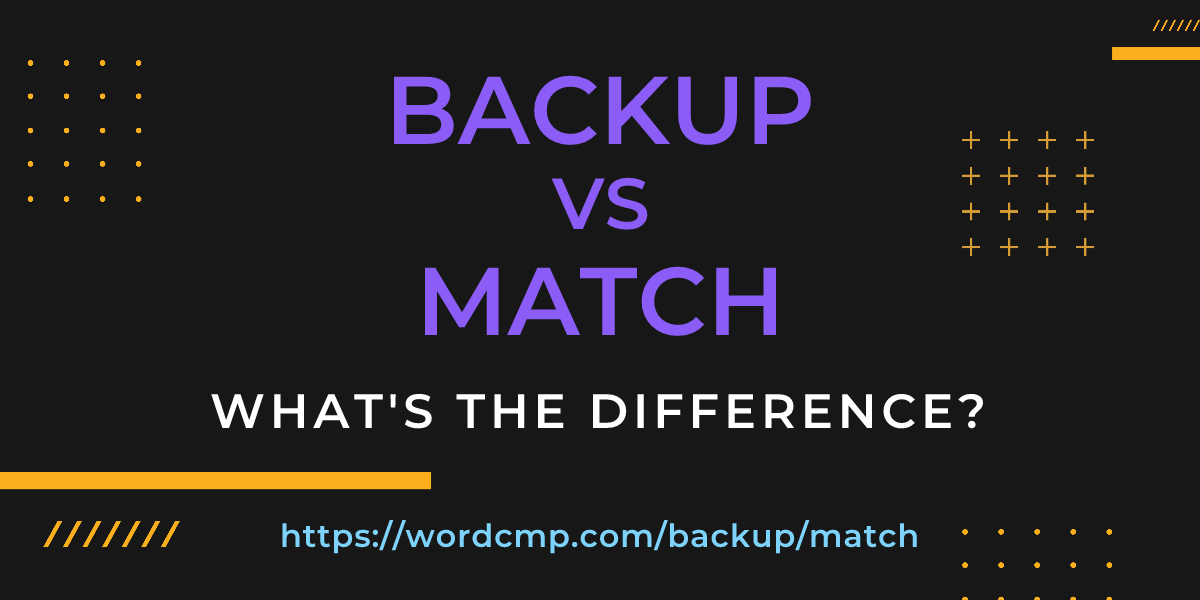 Difference between backup and match