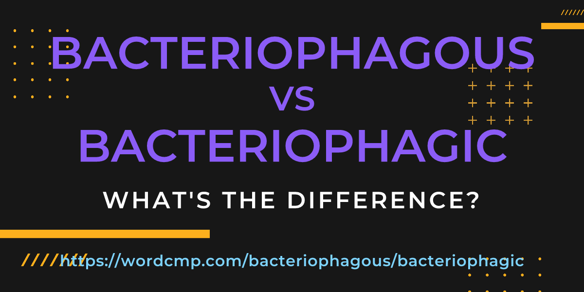 Difference between bacteriophagous and bacteriophagic