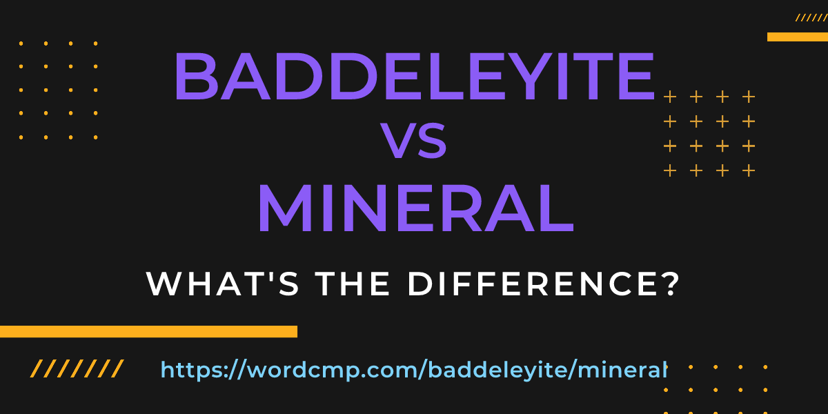 Difference between baddeleyite and mineral