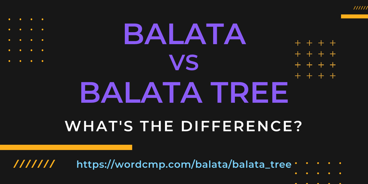 Difference between balata and balata tree