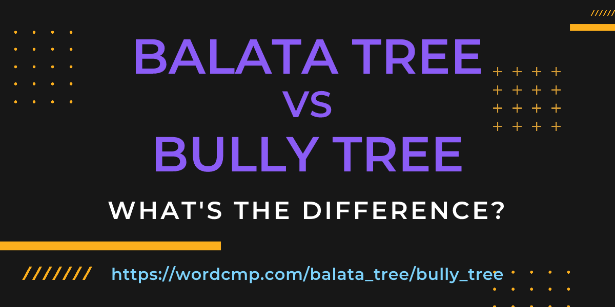 Difference between balata tree and bully tree