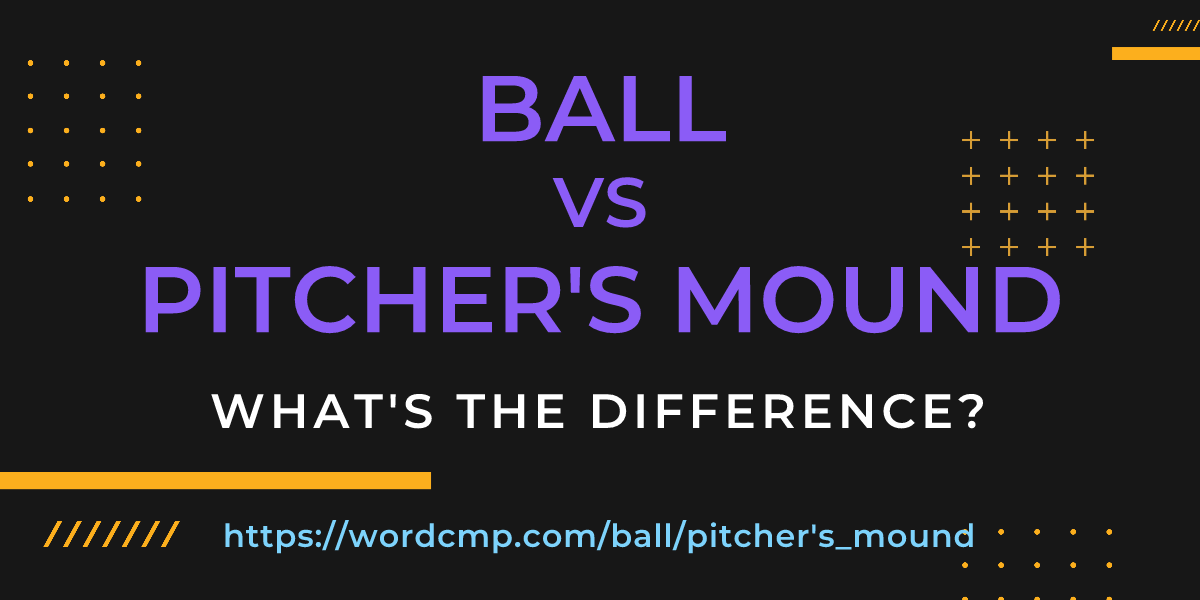 Difference between ball and pitcher's mound
