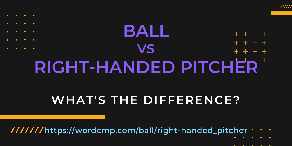 Difference between ball and right-handed pitcher