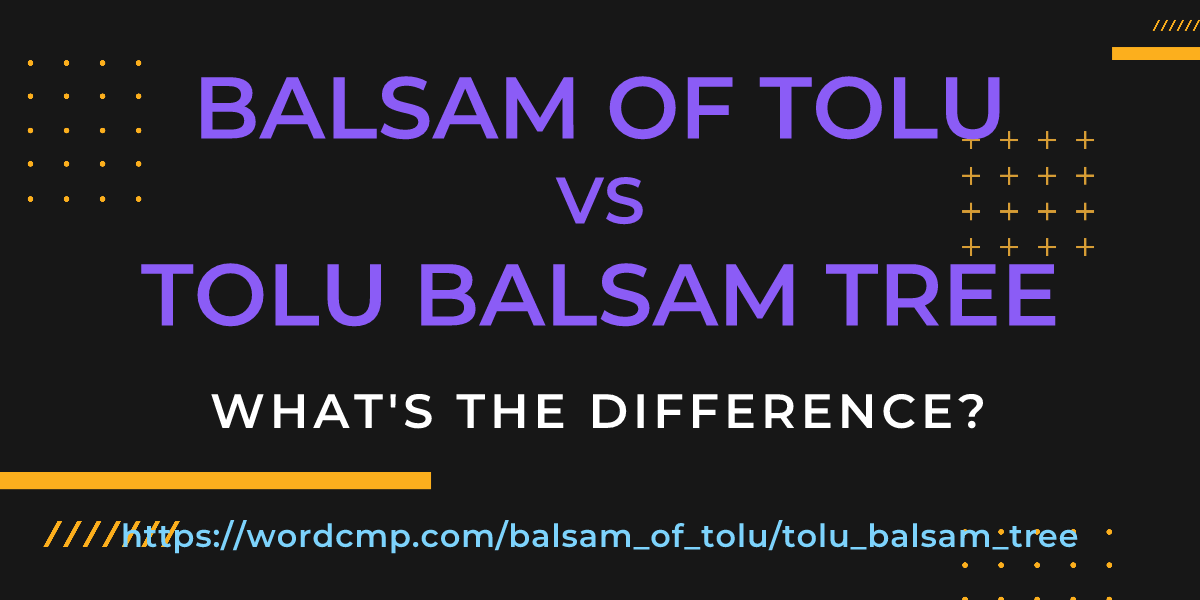 Difference between balsam of tolu and tolu balsam tree