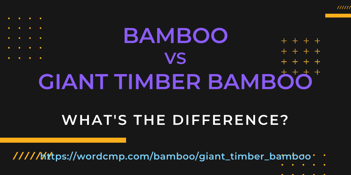 Difference between bamboo and giant timber bamboo
