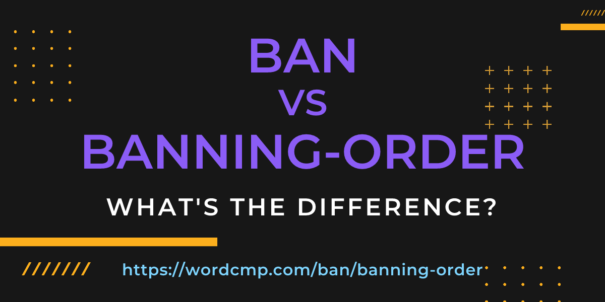 Difference between ban and banning-order