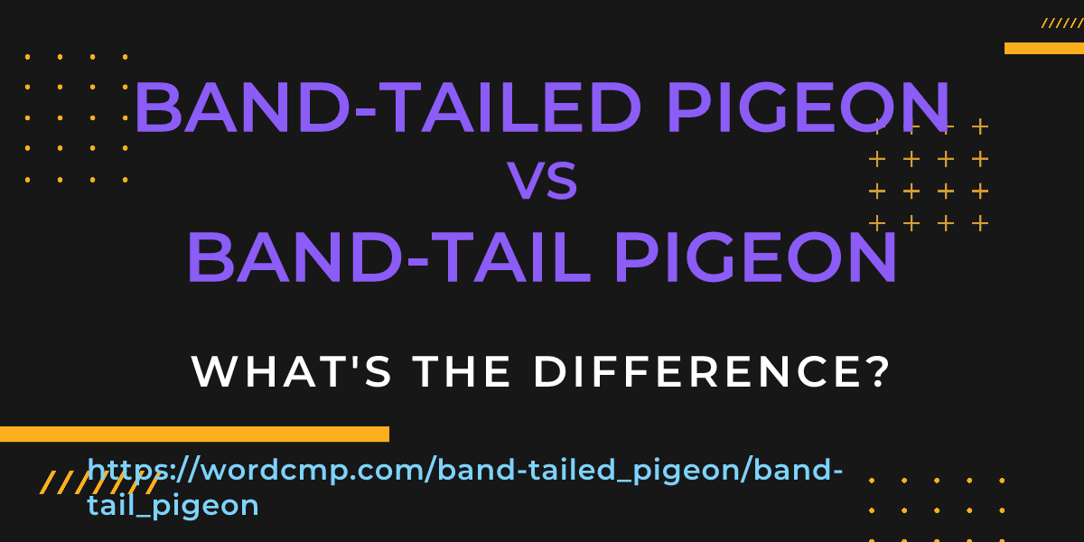 Difference between band-tailed pigeon and band-tail pigeon