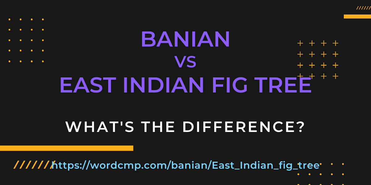 Difference between banian and East Indian fig tree