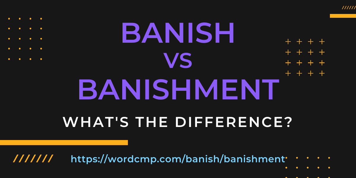 Difference between banish and banishment