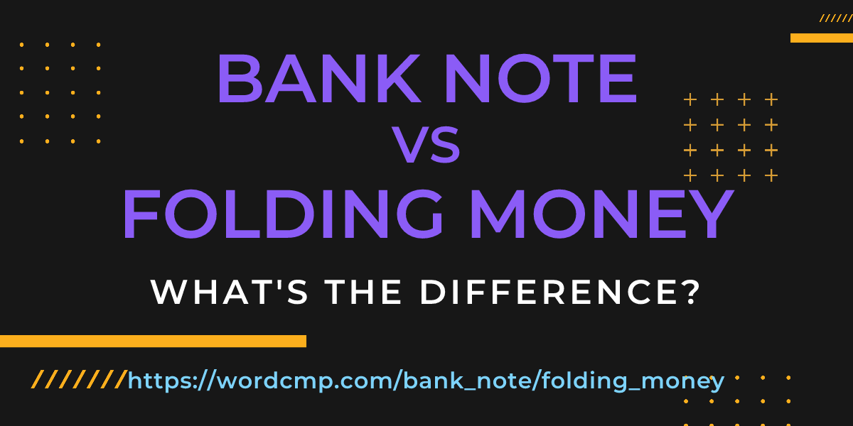 Difference between bank note and folding money