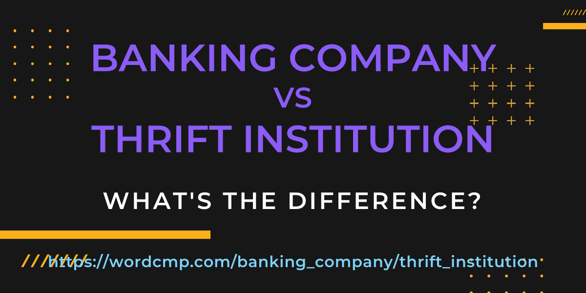 Difference between banking company and thrift institution