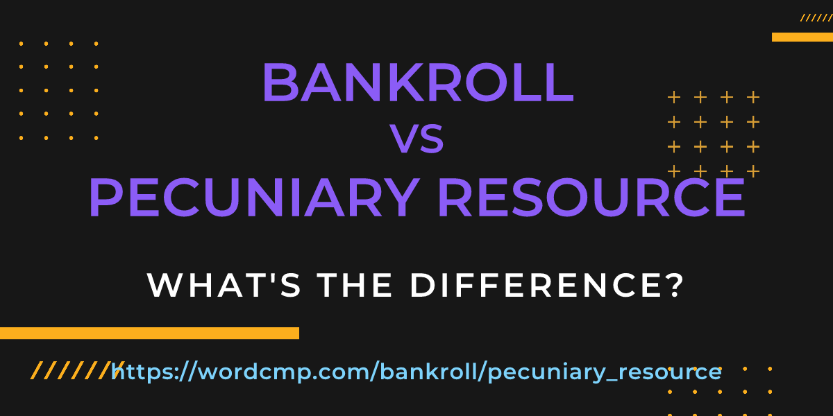 Difference between bankroll and pecuniary resource