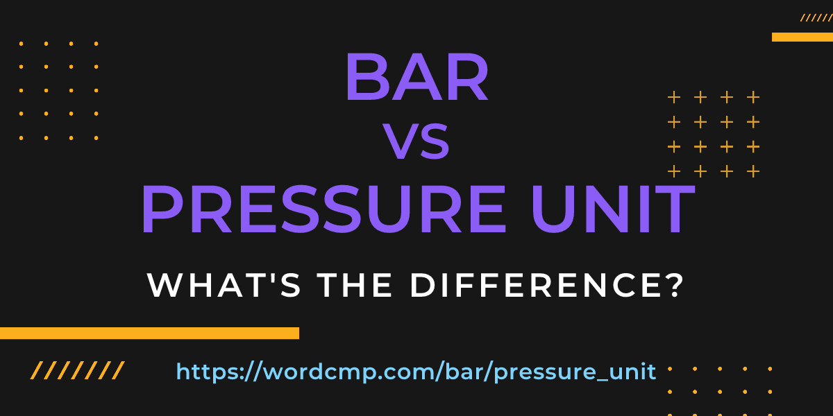 Difference between bar and pressure unit