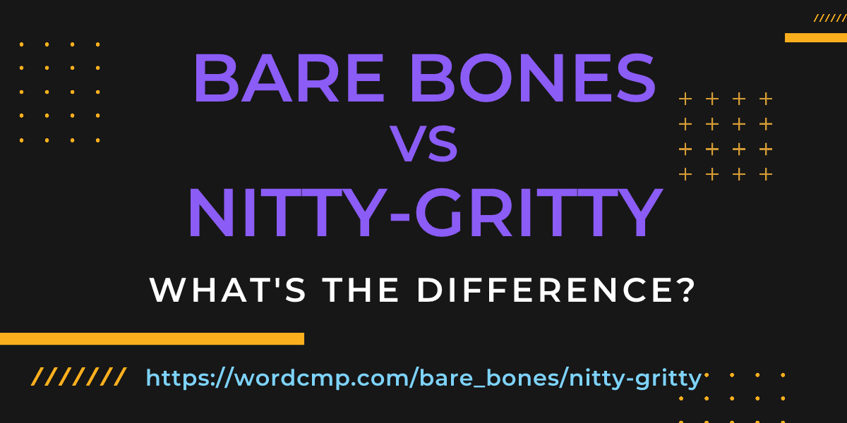 Difference between bare bones and nitty-gritty