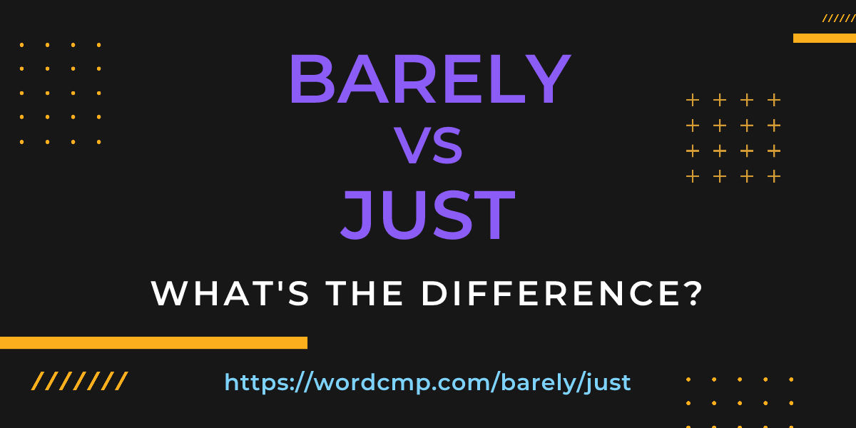Difference between barely and just