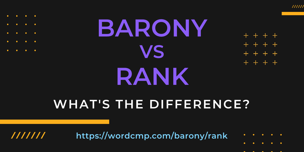 Difference between barony and rank