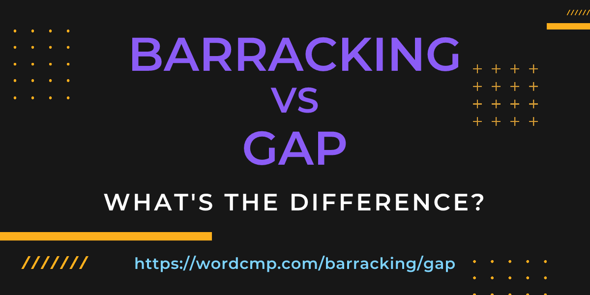 Difference between barracking and gap