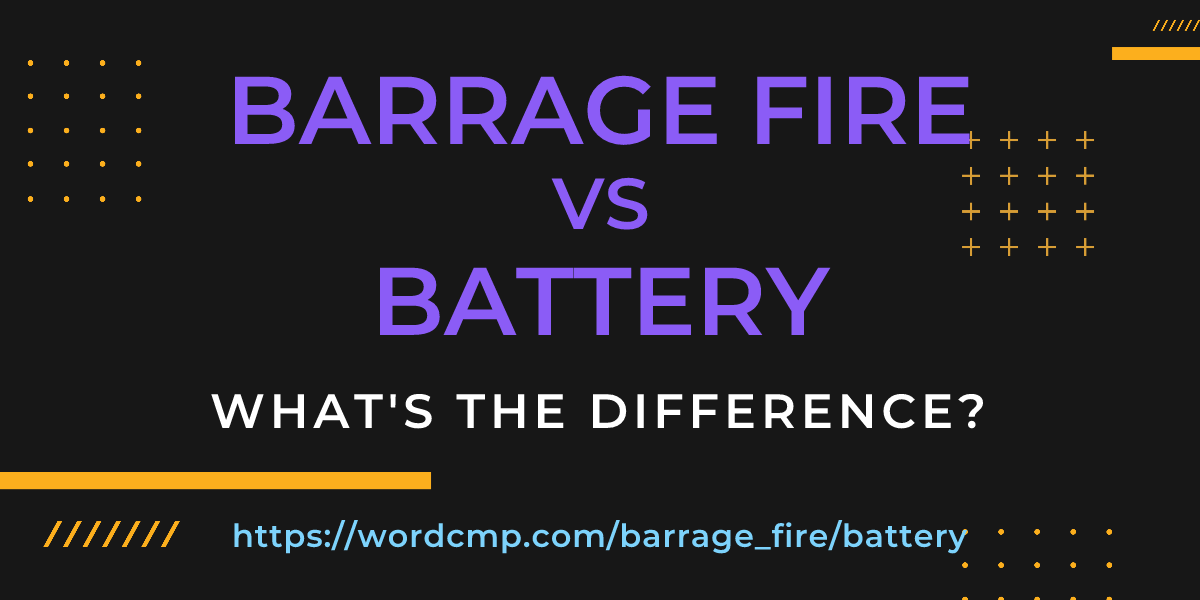 Difference between barrage fire and battery