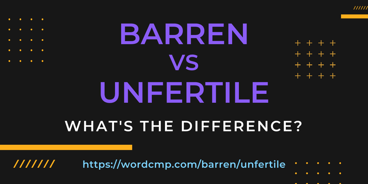Difference between barren and unfertile