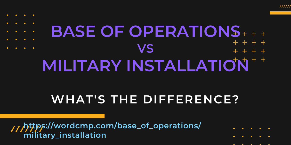 Difference between base of operations and military installation