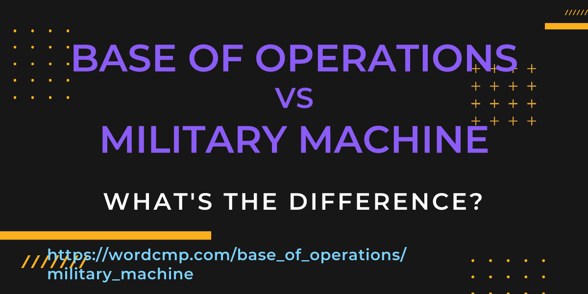 Difference between base of operations and military machine