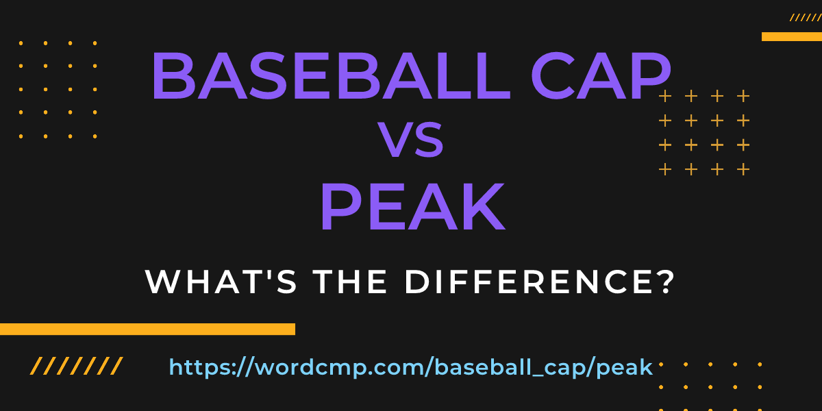 Difference between baseball cap and peak