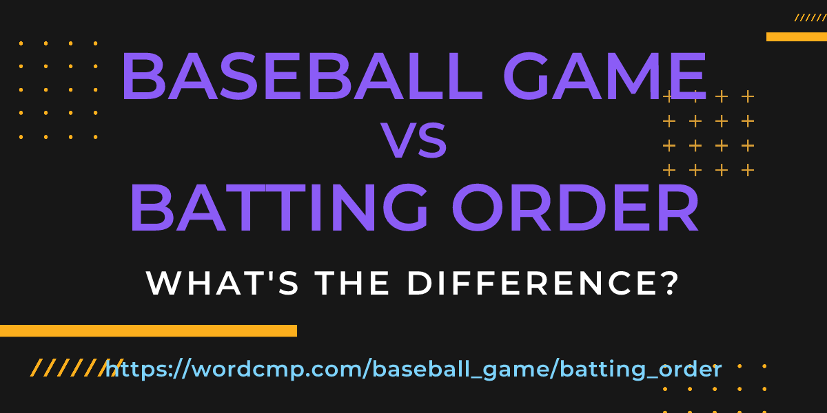 Difference between baseball game and batting order