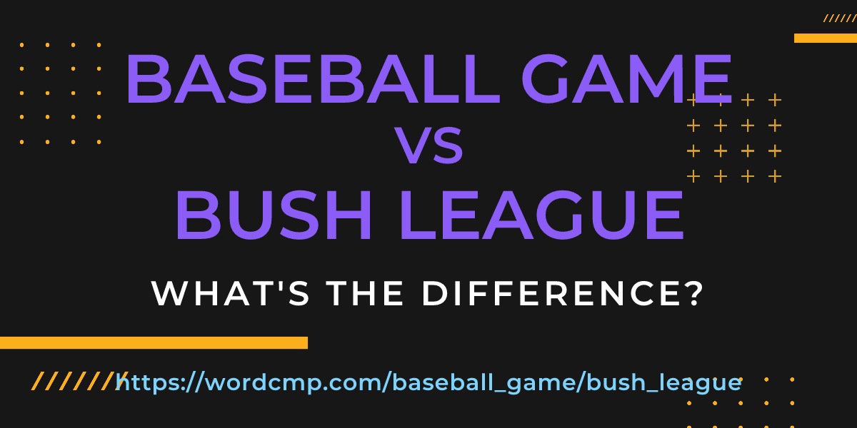 Difference between baseball game and bush league